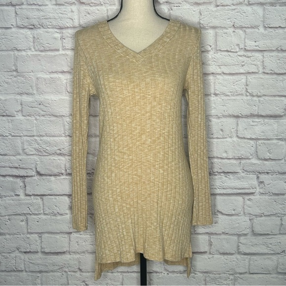 Anthropologie Deletta Ribbed V-Neck High Low Knit Tunic - Picture 5 of 15